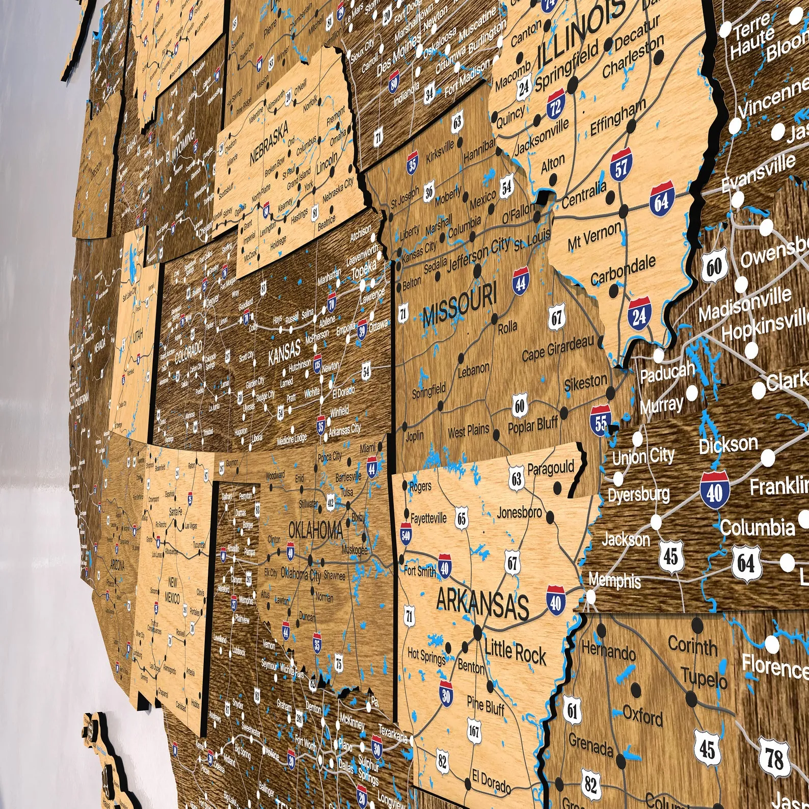 Wooden USA Push Pin Map Wall Art For Living Room Decor - Image 6