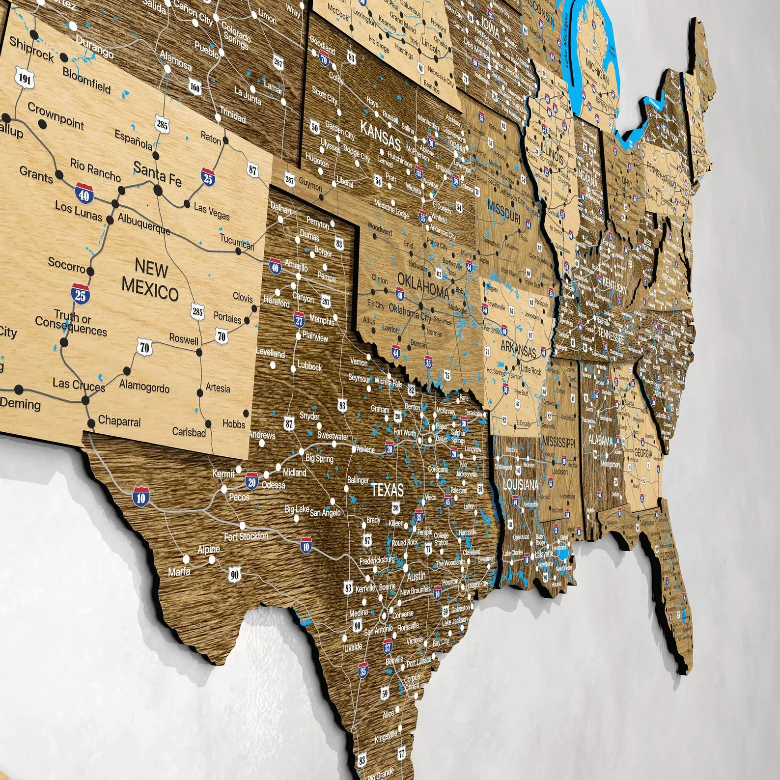 Large Wooden USA Wall Map For Home And Office Decoration - Image 5