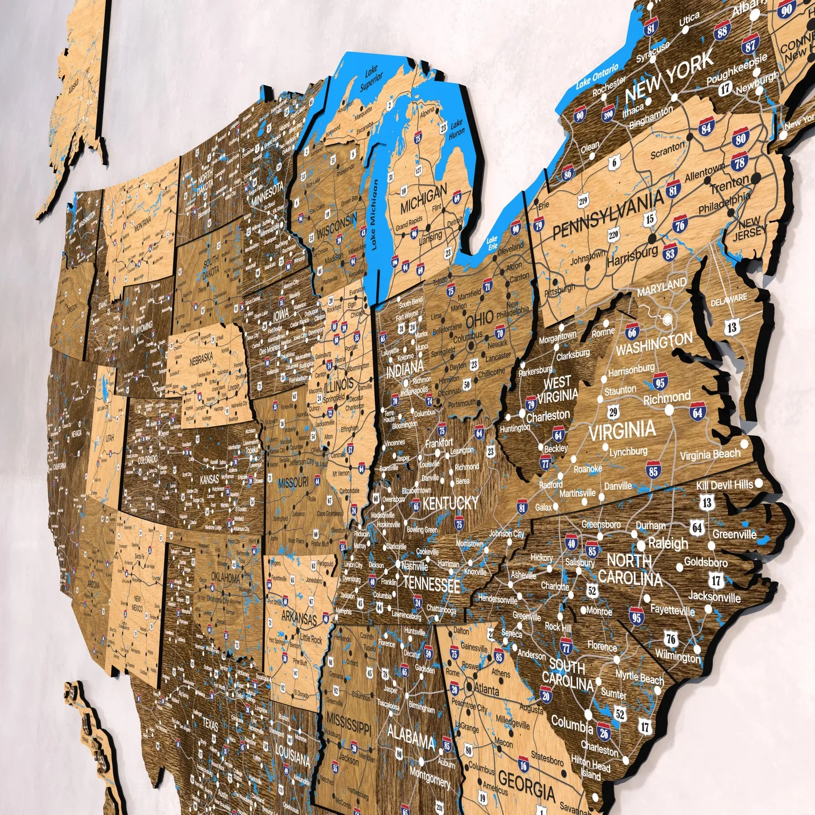 Large Wooden USA Wall Map For Home And Office Decoration - Image 6