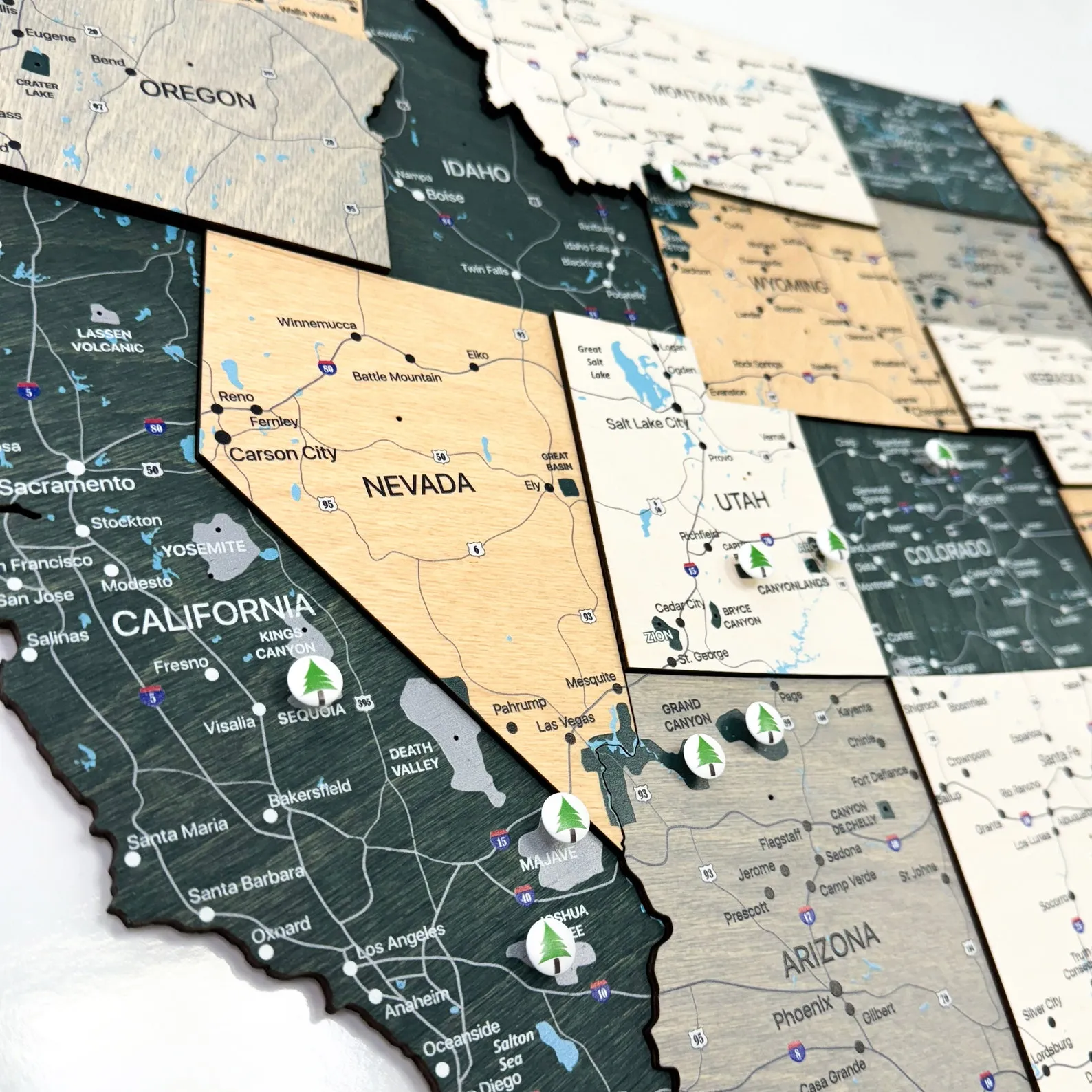 Fifty States Wooden USA Map Personalized Travel Planner Board - Image 3