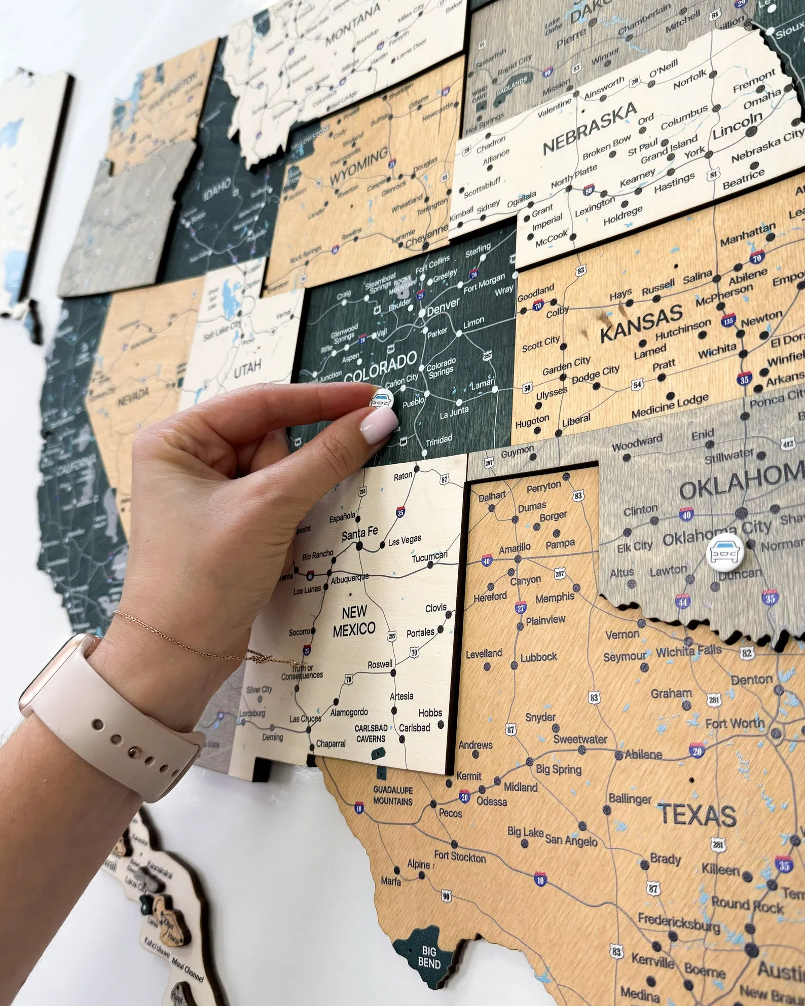 Fifty States Wooden USA Map Personalized Travel Planner Board - Image 5