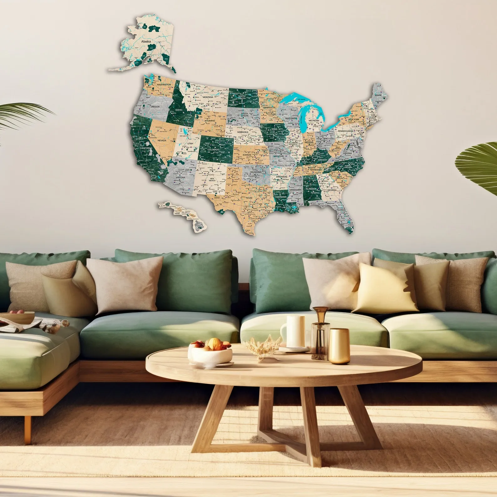 Fifty States Wooden USA Map Personalized Travel Planner Board - Image 6